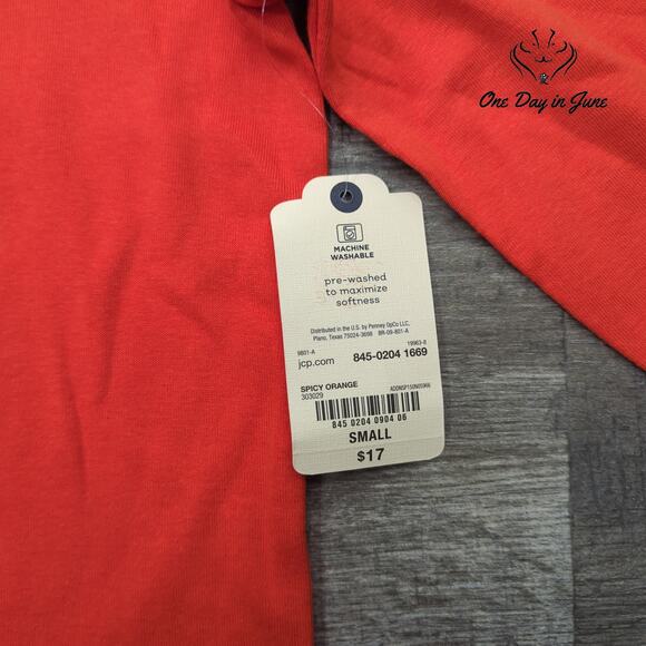 St. John's Bay Long Sleeve Crew Neck Tee Short Size S - Picture 2 of 5